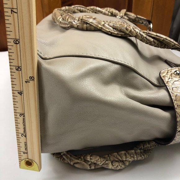 NEW - GENNA DEROSSI Vintage Snakeskin Trim Shoulder Bag Y2K Timeless - Picture 9 of 14